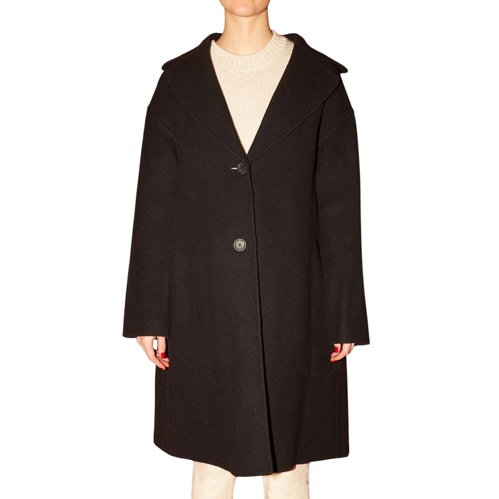 Mansur Gavriel Classic Black Opera Coat Size IT 40